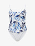 Body style caraco imprimé feuilles - Marine - 1