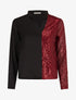 Blouse satinée avec sequins - Bordeaux - 1