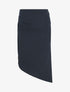 Jupe uni asymétrique effet drapé - Marine - 1