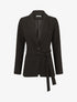 Veste unie à ceinture à nouer - Noir - 4