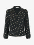 Blouse unie flocage plumes irisées - Noir - 5