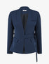 Veste droite unie à liens - Marine - 1