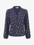 Blouse unie flocage plumes irisées - Marine - 5