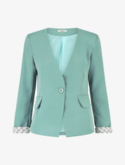 Blazer uni à 1 bouton - Vert d&