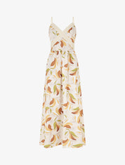 Robe élastiquée imprimé fleuri - Beige - 1
