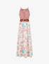 Robe imprimé fleuri à bretelles en chaîne - Vieux rose - 1
