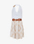 Robe dos nu imprimé graphique - Beige - 1