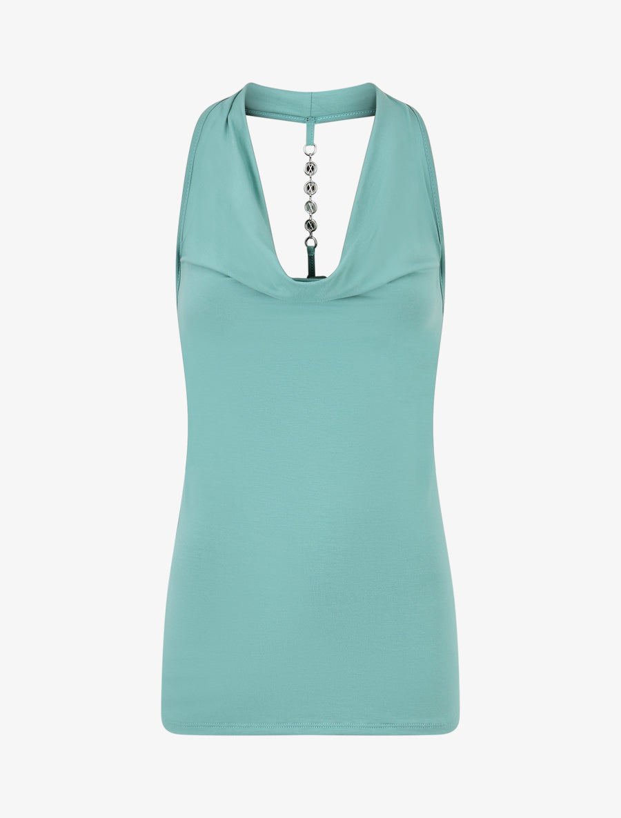 Top ajusté à dos nageur bijou - Turquoise - 1