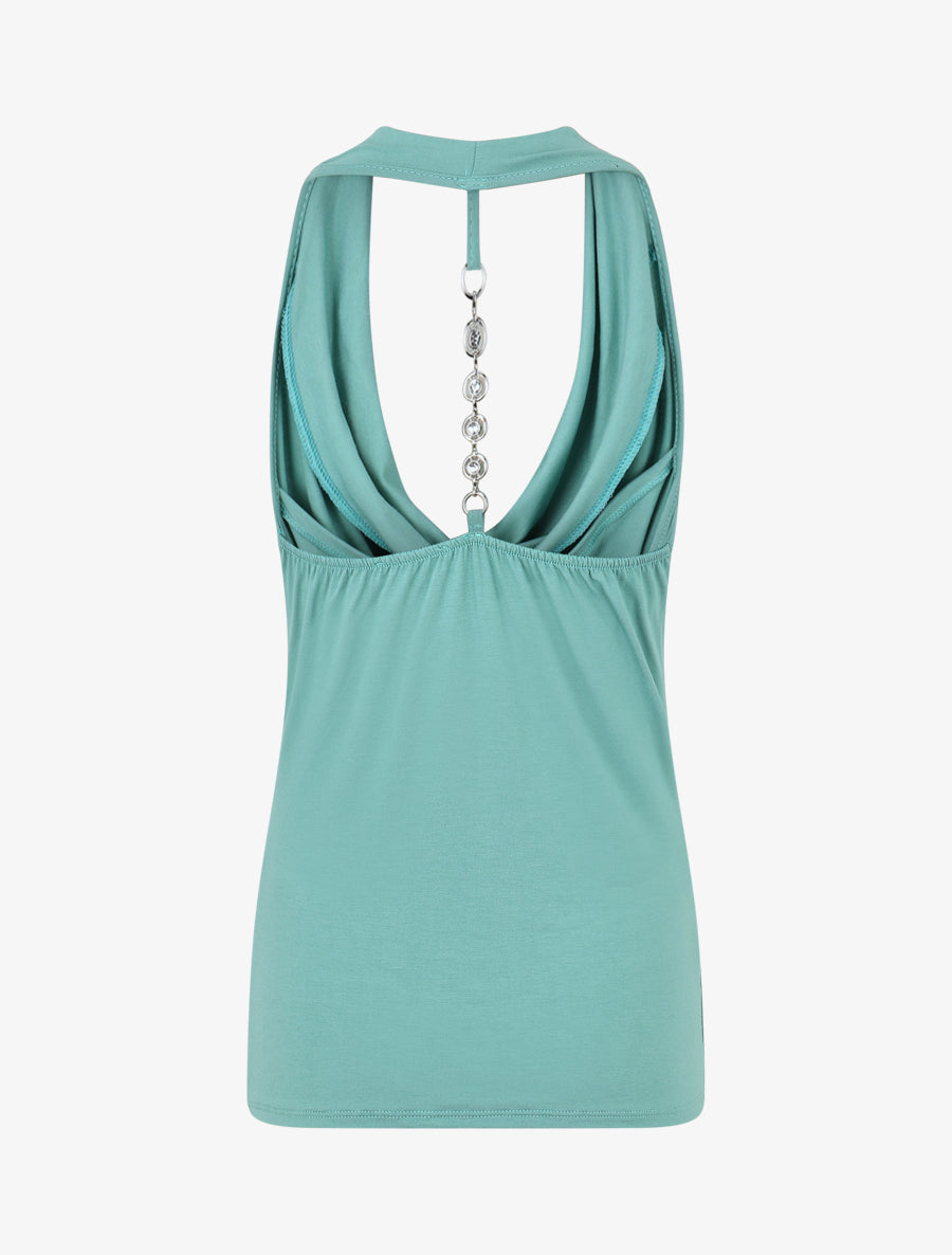 Top ajusté à dos nageur bijou - Turquoise - 2