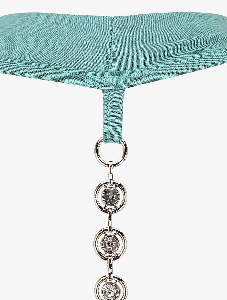 Top ajusté à dos nageur bijou - Turquoise - 3