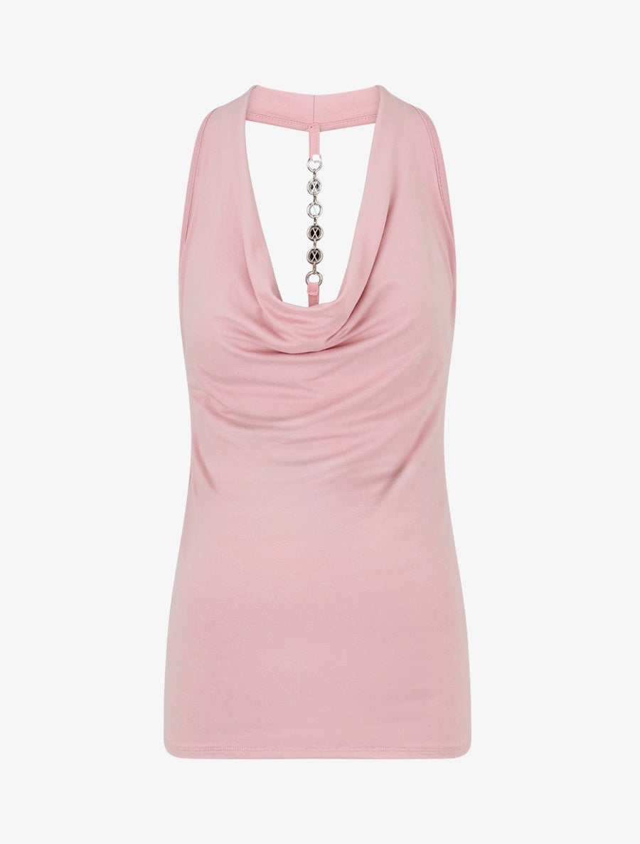 Top ajusté à dos nageur bijou - Rose - 1