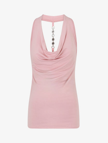 Top ajusté à dos nageur bijou - Rose - 1