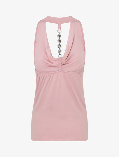 Top ajusté à dos nageur bijou - Rose - 2