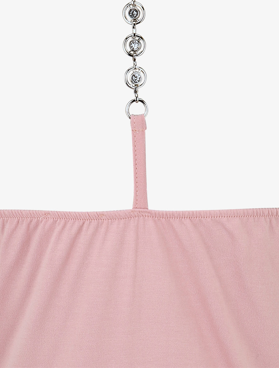 Top ajusté à dos nageur bijou - Rose - 3