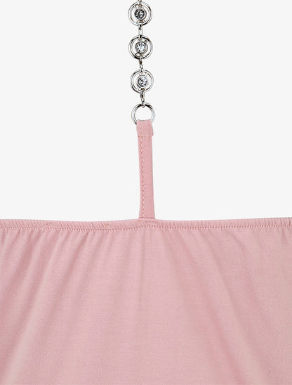 Top ajusté à dos nageur bijou - Rose - 3