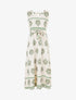 Robe élastiquée à imprimé ikat - Kaki - 1