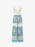 Combinaison à imprimé foulard - Turquoise - 1