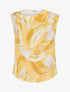 Top imprimé abstrait à empiècement bijou - Jaune - 1