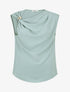 Top uni à empiècement bijou - Vert d&