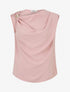 Top uni à empiècement bijou - Vieux rose - 1