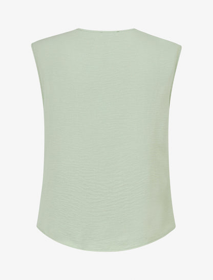Top uni à empiècement bijou - Vert anis - 2