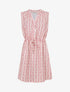 Robe mi-longue cintrée imprimé graphique - Rose - 1