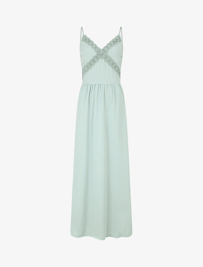 Robe longue à dos élastiqué - Vert d&