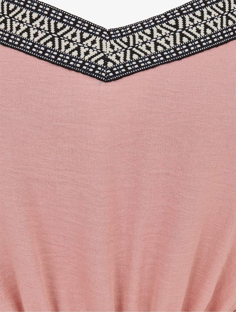 Combishort uni à bande graphique - Rose - 3