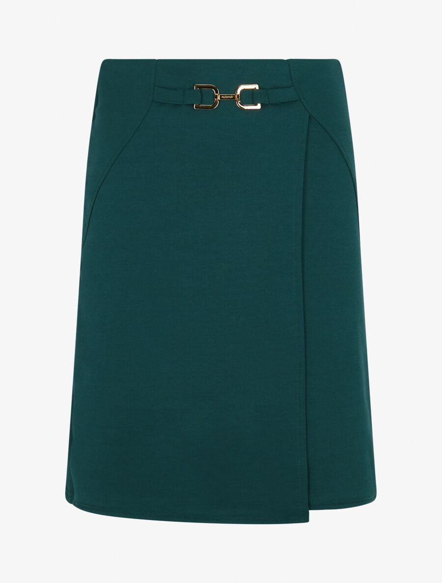Jupe courte portefeuille - Vert sapin - 4