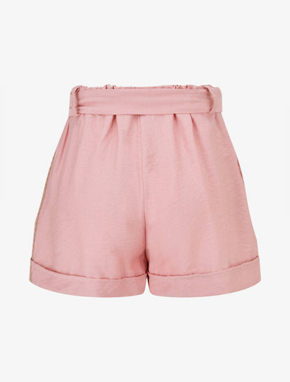 Short uni à revers - Rose - 2