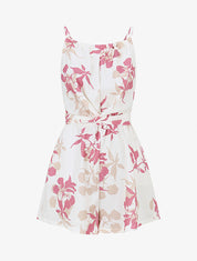 Combishort fleuri à noeud - Vieux rose - 1