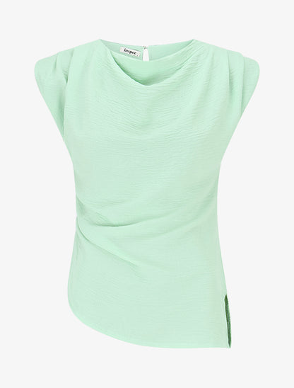 Top asymétrique effet drapé - Vert d&