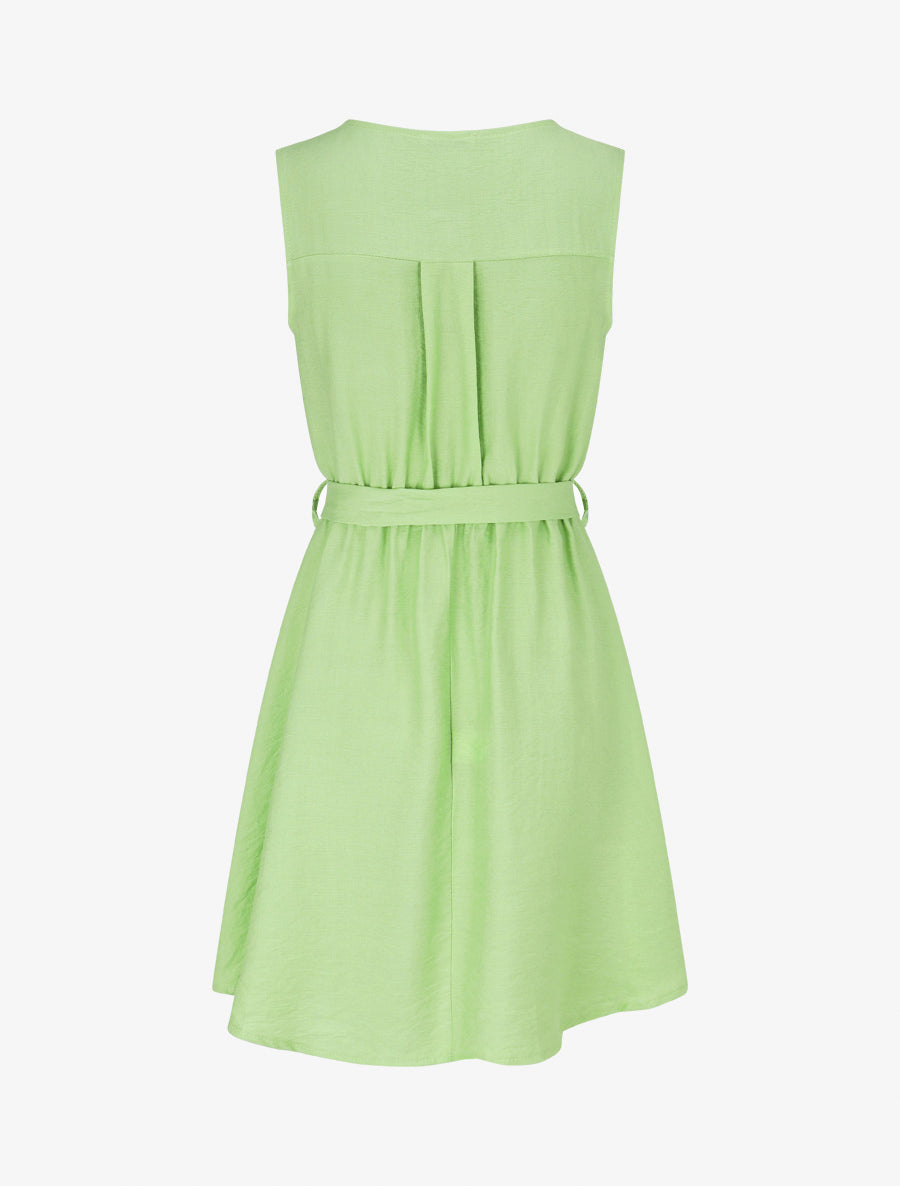 Robe mi-longue coupe évasée - Vert pomme - 2