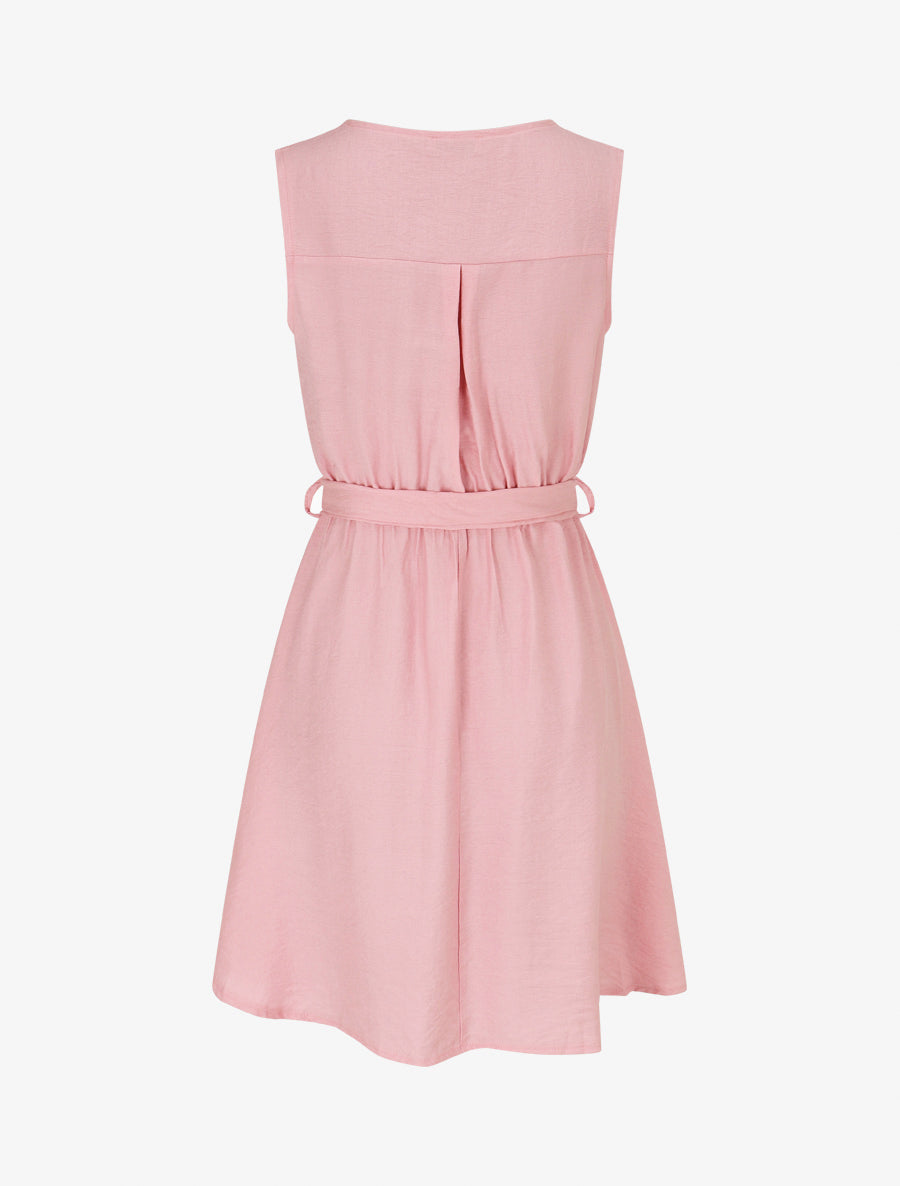 Robe mi-longue coupe évasée - Rose - 2
