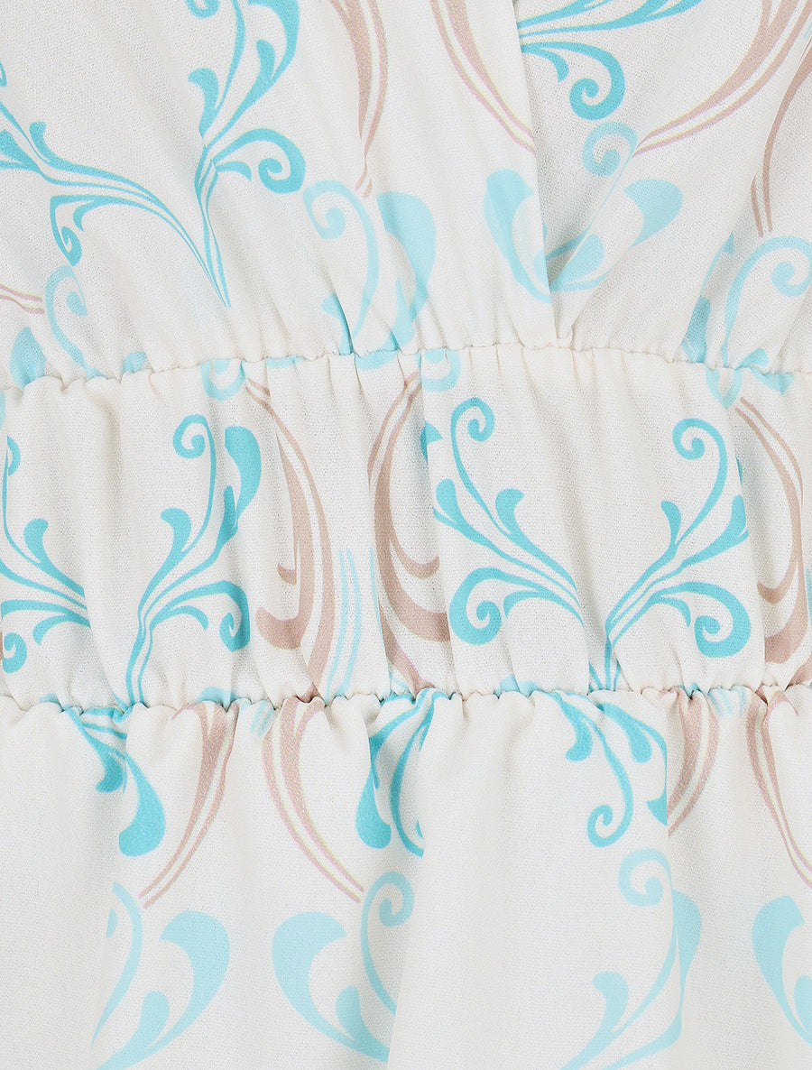 Top empire sans manches imprimé graphique - Turquoise - 3