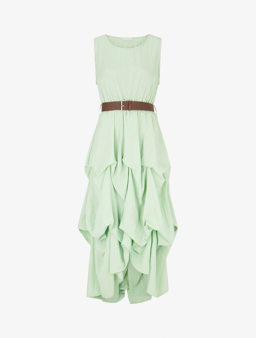 Robe longue sans manches effet bouffant - Vert clair - 1