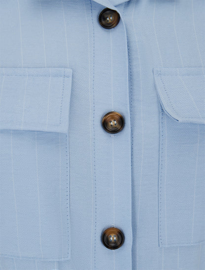 Robe droite à fines rayures - Bleu ciel - 3