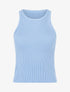 Crop top uni côtelé - Bleu ciel - 1