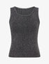Crop top uni en maille irisé - Noir - 1