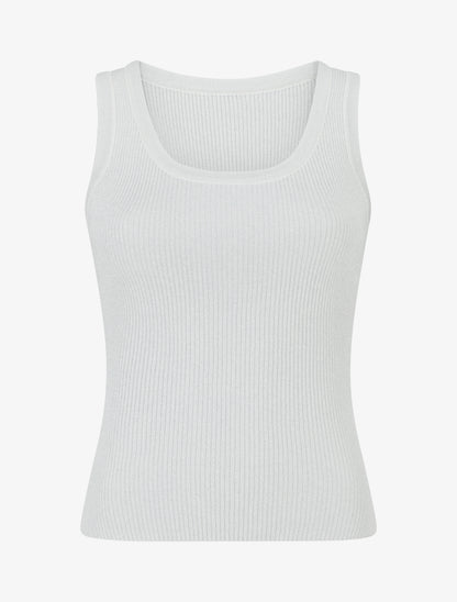 Crop top uni en maille irisé - Blanc - 1