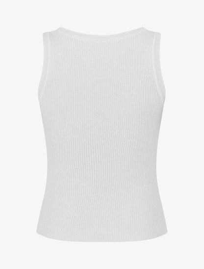 Crop top uni en maille irisé - Blanc - 2