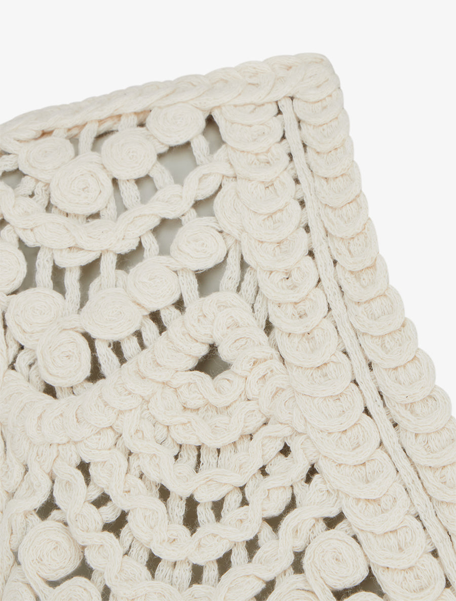 Gilet boutonné en crochet - Beige - 3