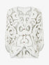 Gilet mi-long en crochet - Blanc - 1
