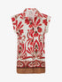 Chemise sans manches imprimé tropical - Rouge - 1