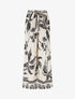 Pantalon élastiqué coupe droite imprimé tropical - Noir - 1