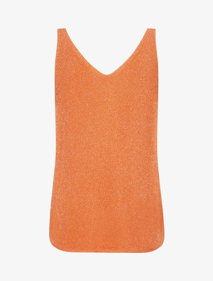 Débardeur à col V en maille irisée - Orange - 2