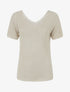 Top manches courtes en maille irisée - Beige - 1