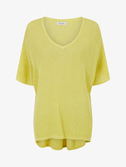 Top oversize en maille fine irisée - Jaune - 1