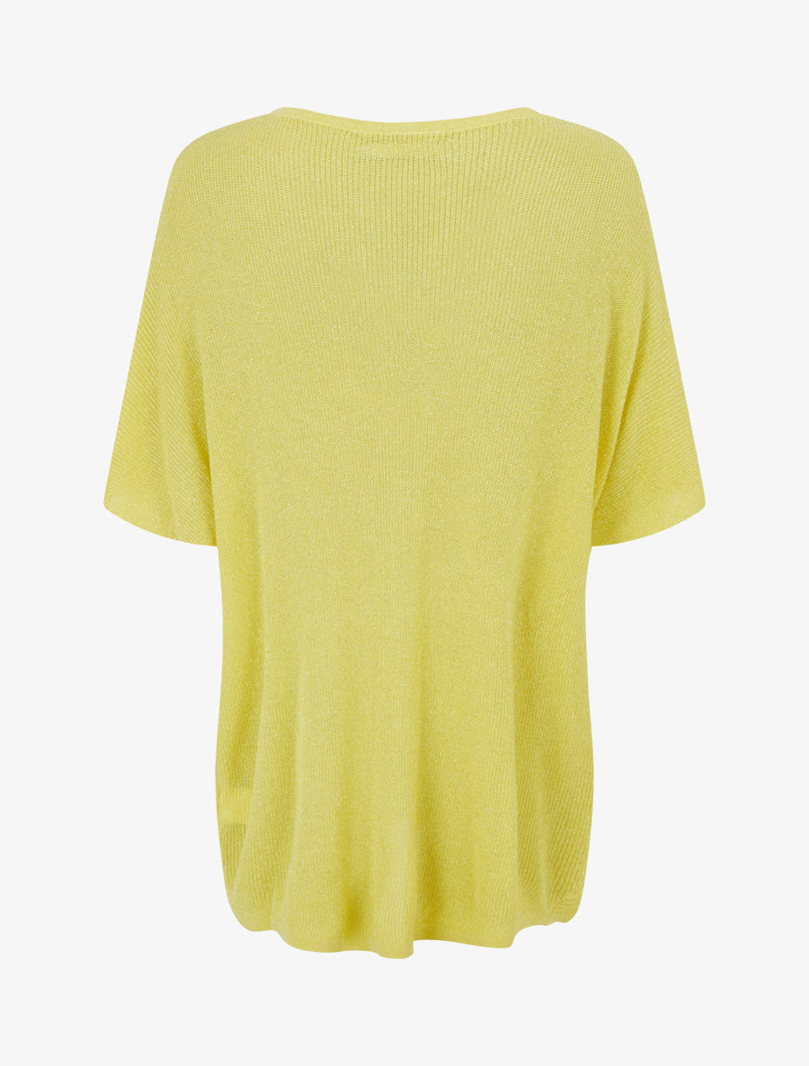 Top oversize en maille fine irisée - Jaune - 2
