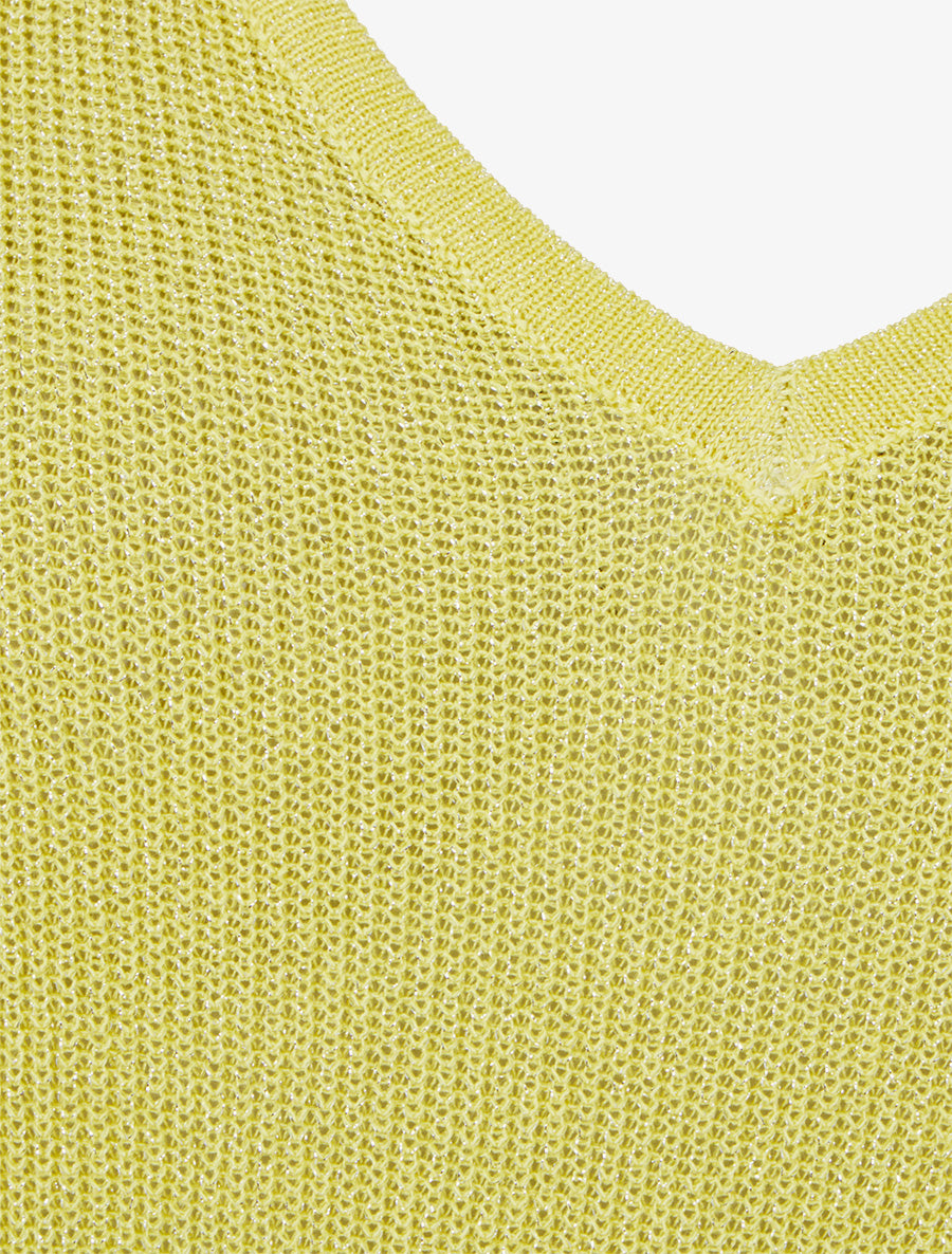 Top oversize en maille fine irisée - Jaune - 3